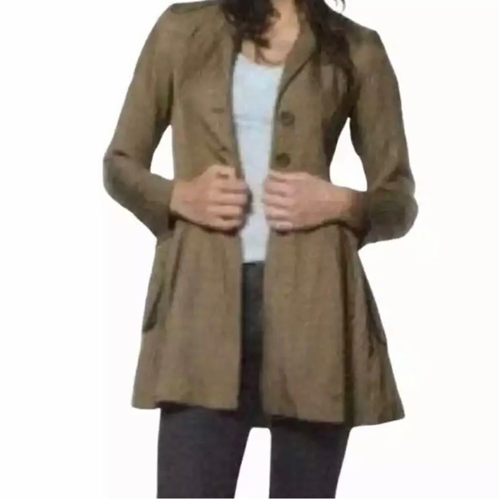 CAbi Trench coat size Medium M tan brown color steampunk treasure jacket
